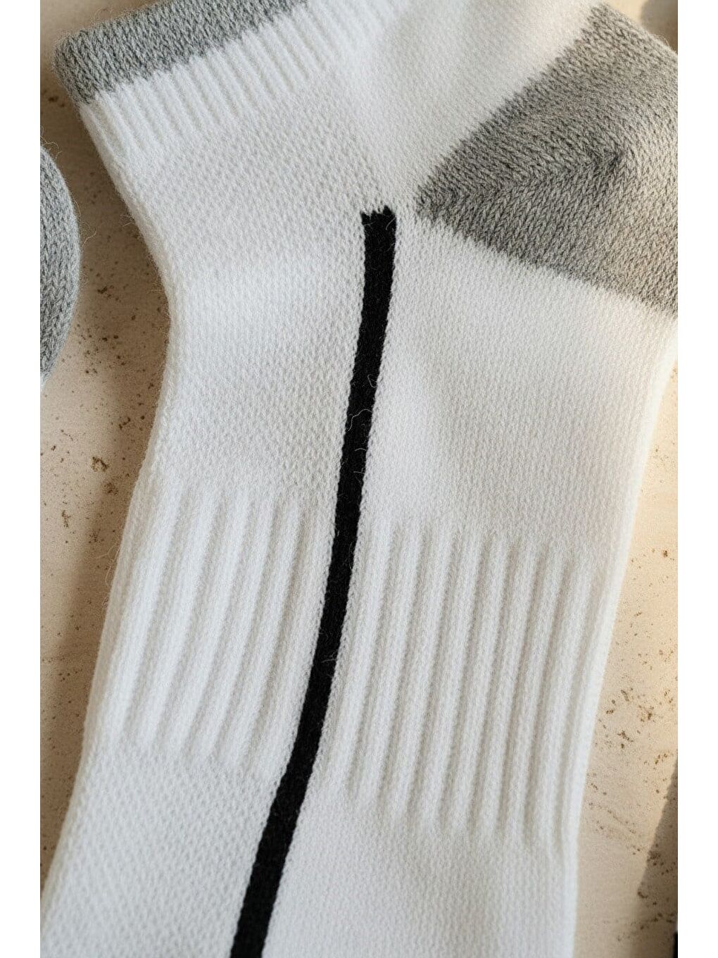 Erkek Siyah Çizgili Step Çorap-2