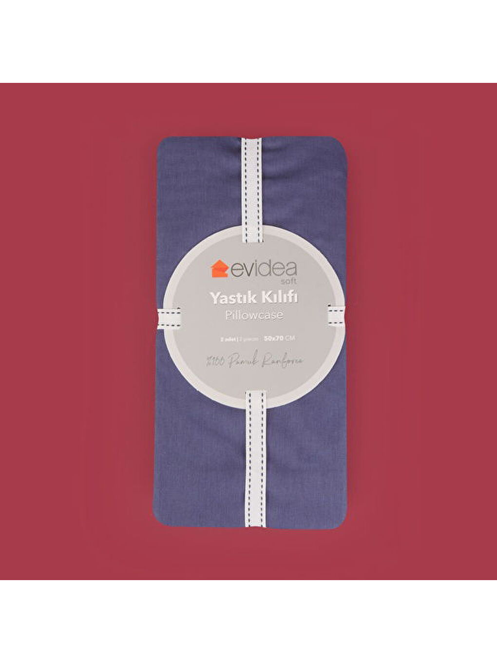 Soft Basic 2'li Yastık Kılıfı - Lacivert - 50x70 cm-1