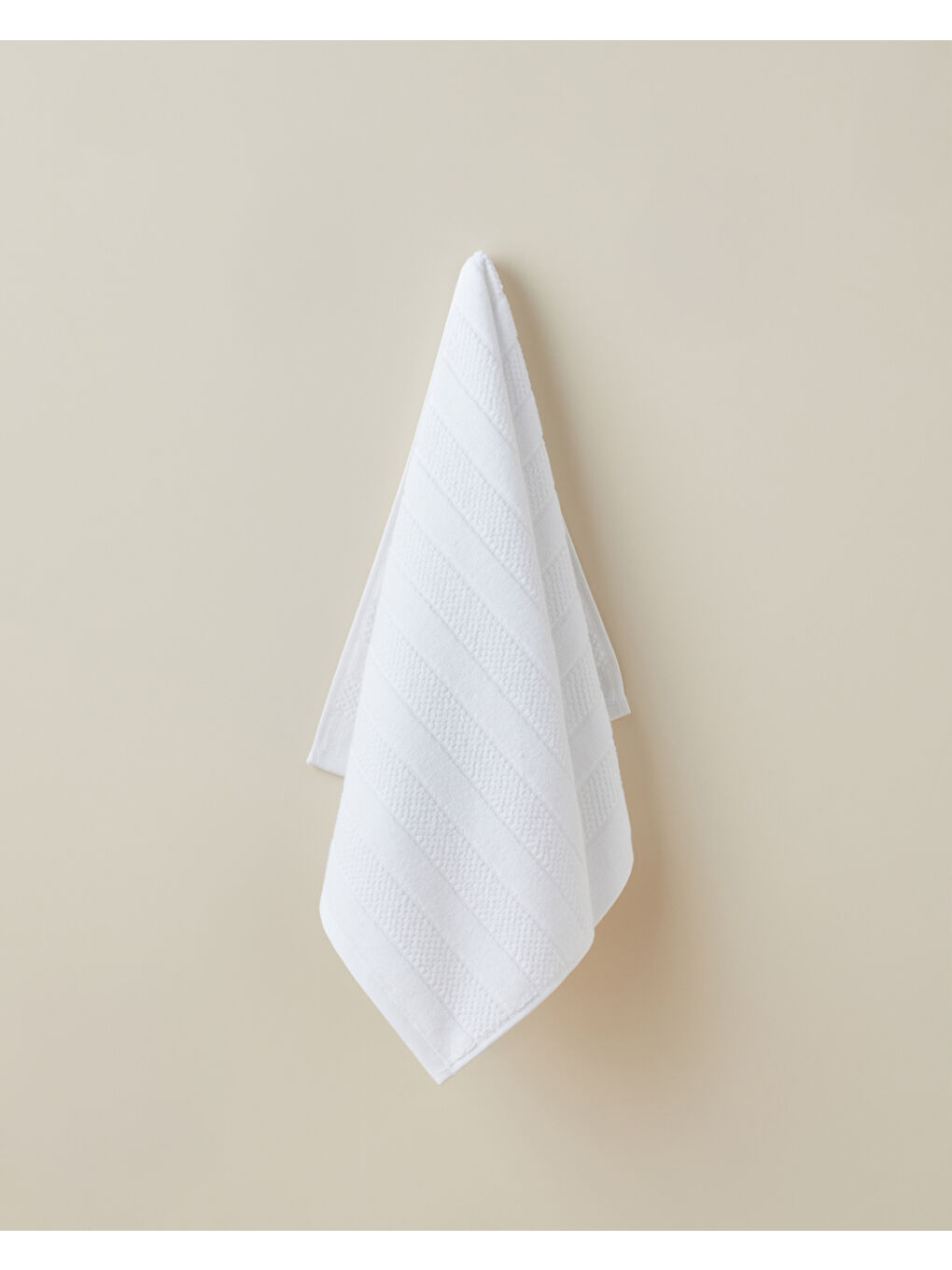 Sandy Stripe Pamuk Yüz Havlusu 50x80 cm Beyaz