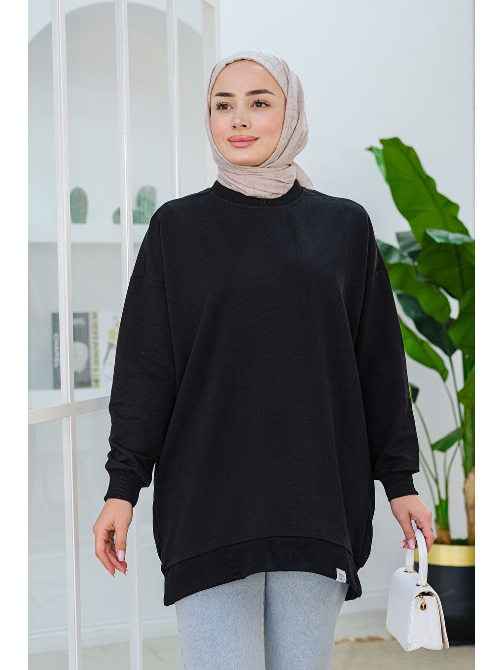 Locco Moda Siyah Arma Detay Oversize Tunik Siyah