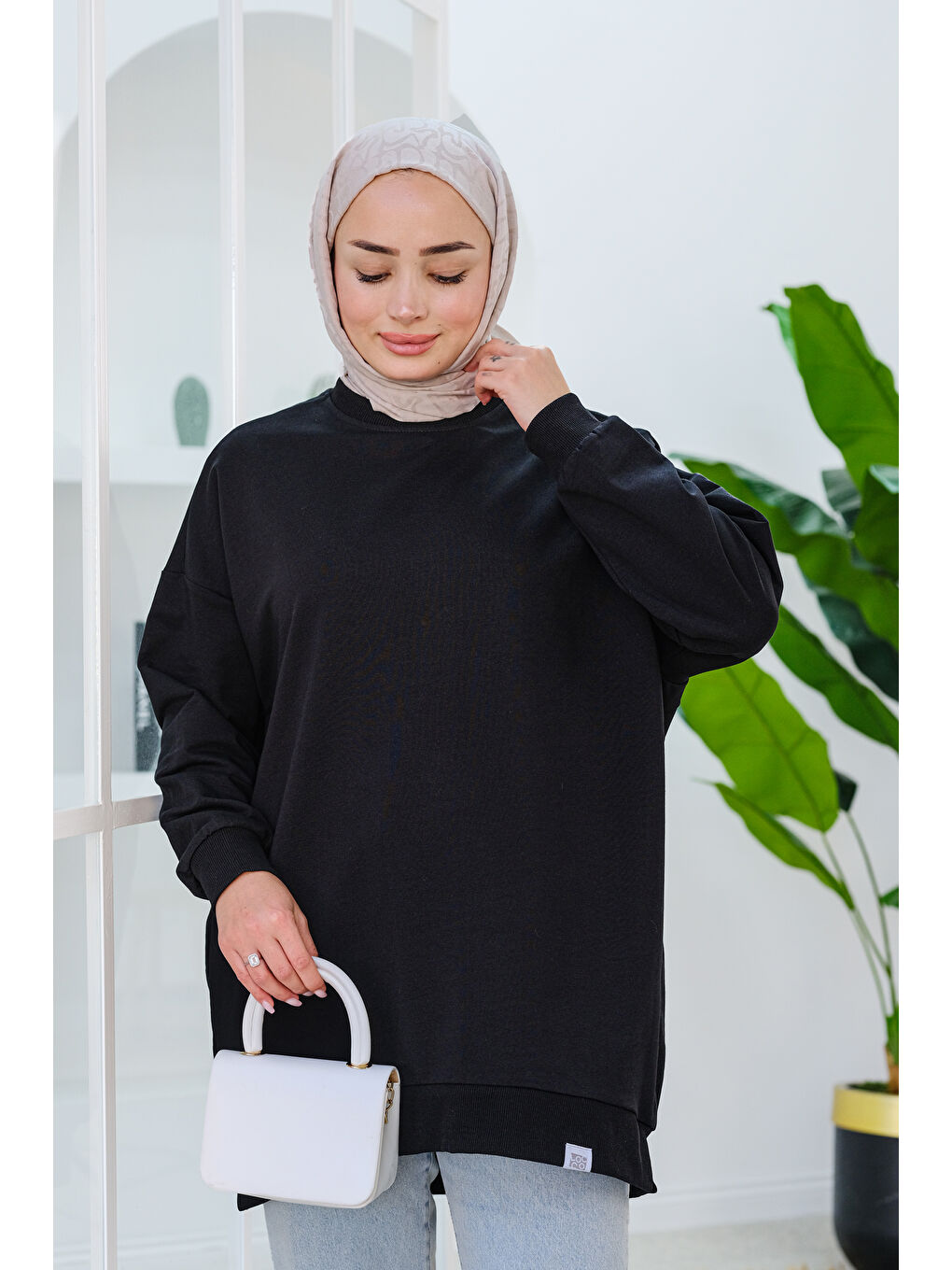 Locco Moda Siyah Arma Detay Oversize Tunik Siyah - 1