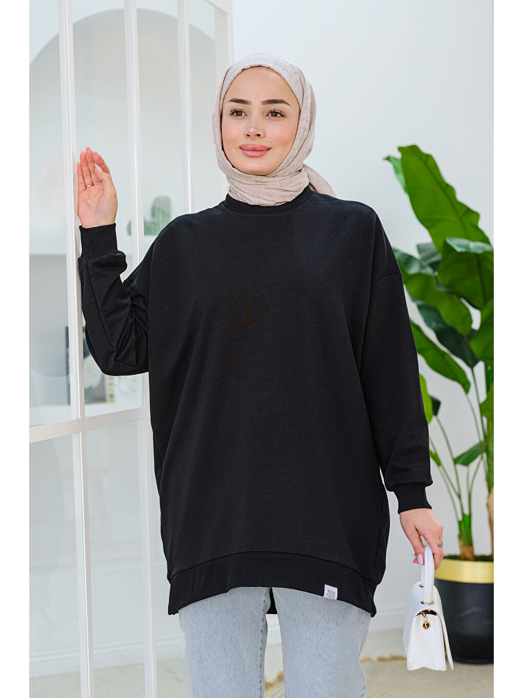 Locco Moda Siyah Arma Detay Oversize Tunik Siyah - 2