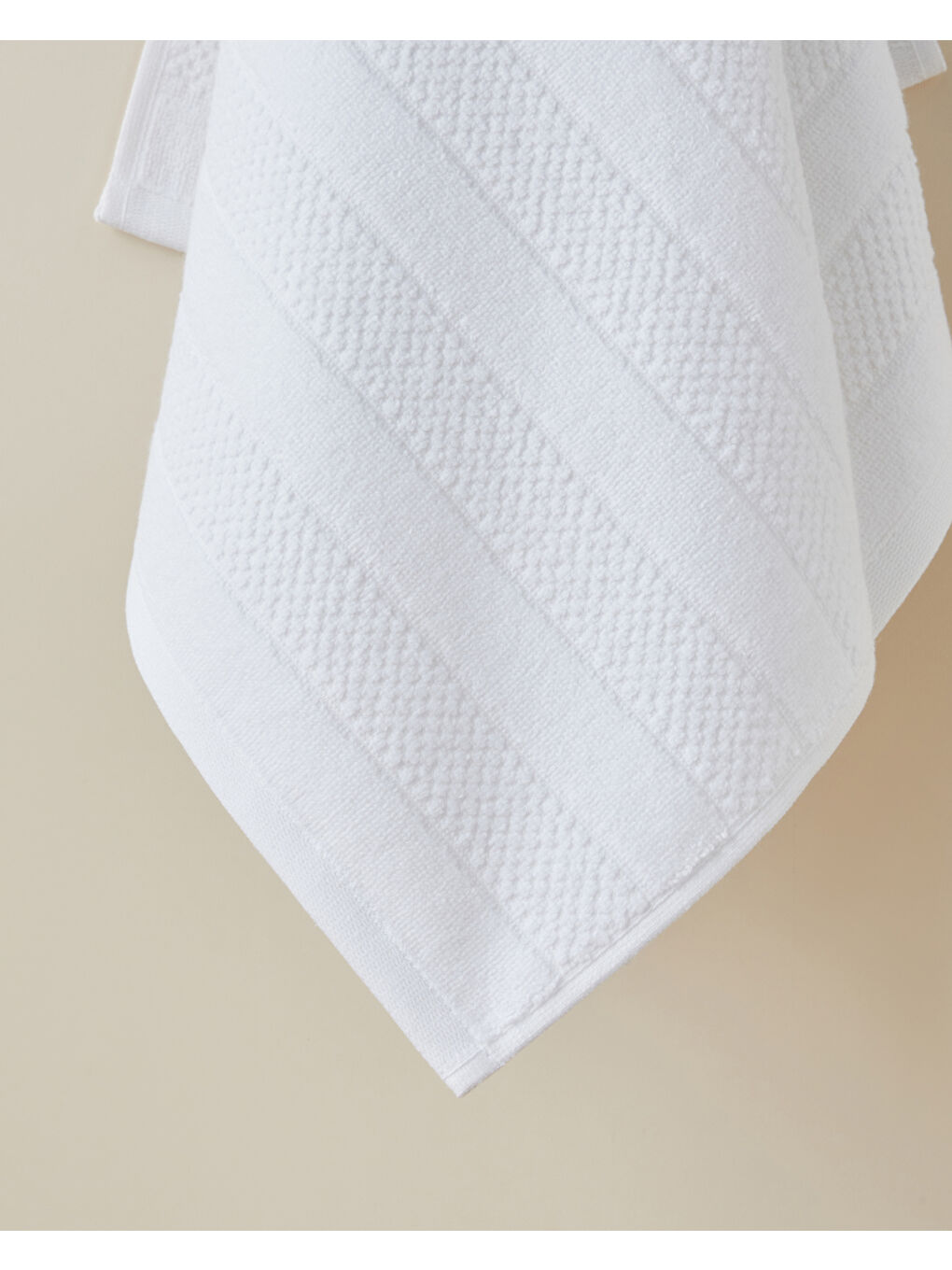 Sandy Stripe Pamuk Yüz Havlusu 50x80 cm Beyaz-1