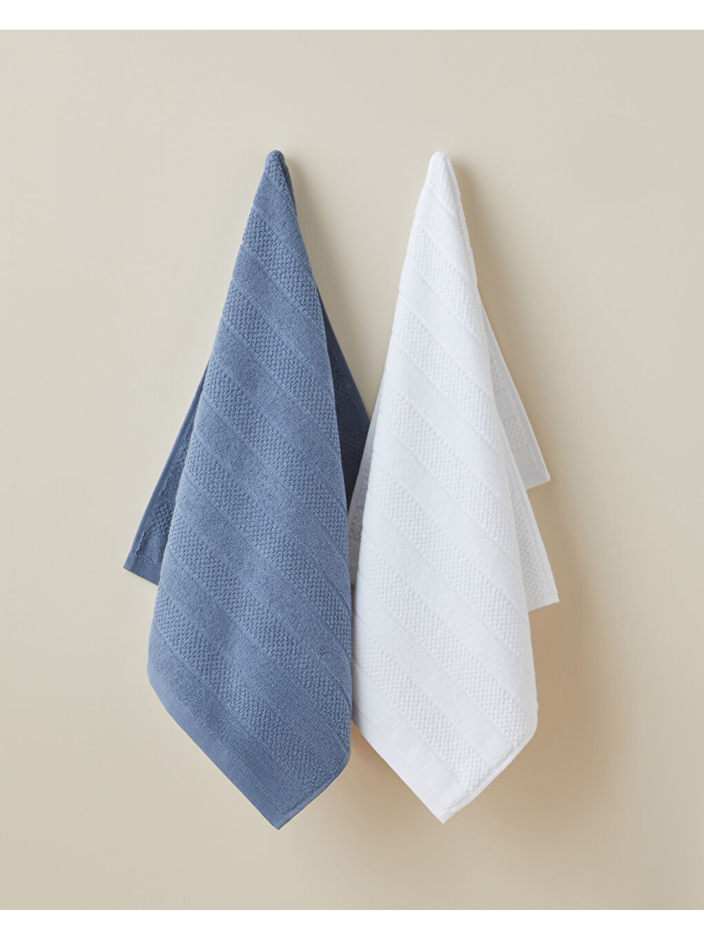 Sandy Stripe Pamuk Yüz Havlusu 50x80 cm Beyaz-2