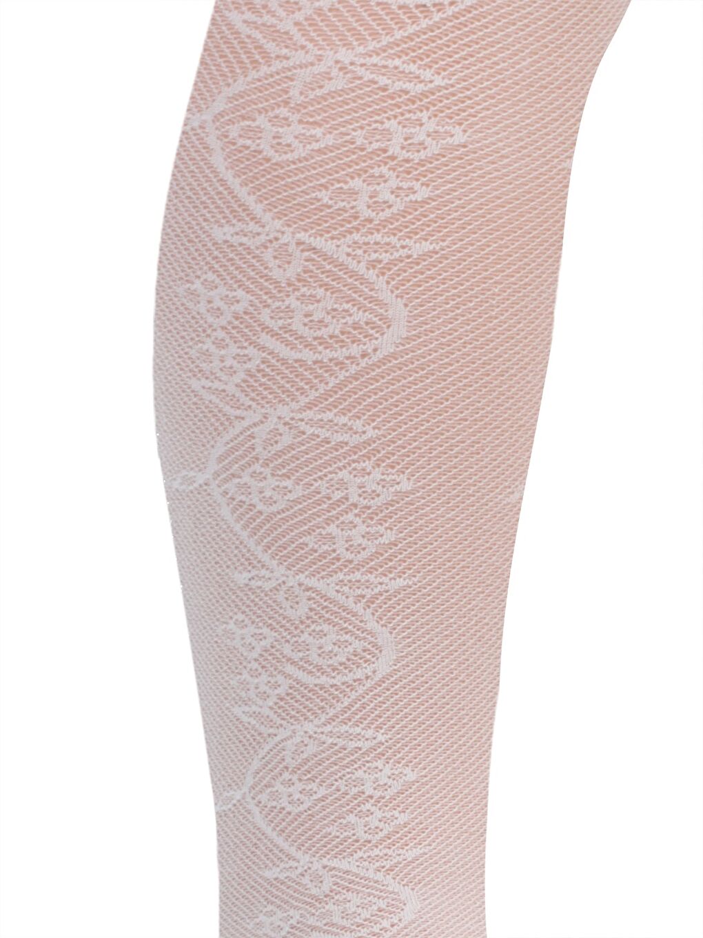 Avesta İnce Desenli Kız Külotlu Çorap 2-14 Yaş - Beyaz-1