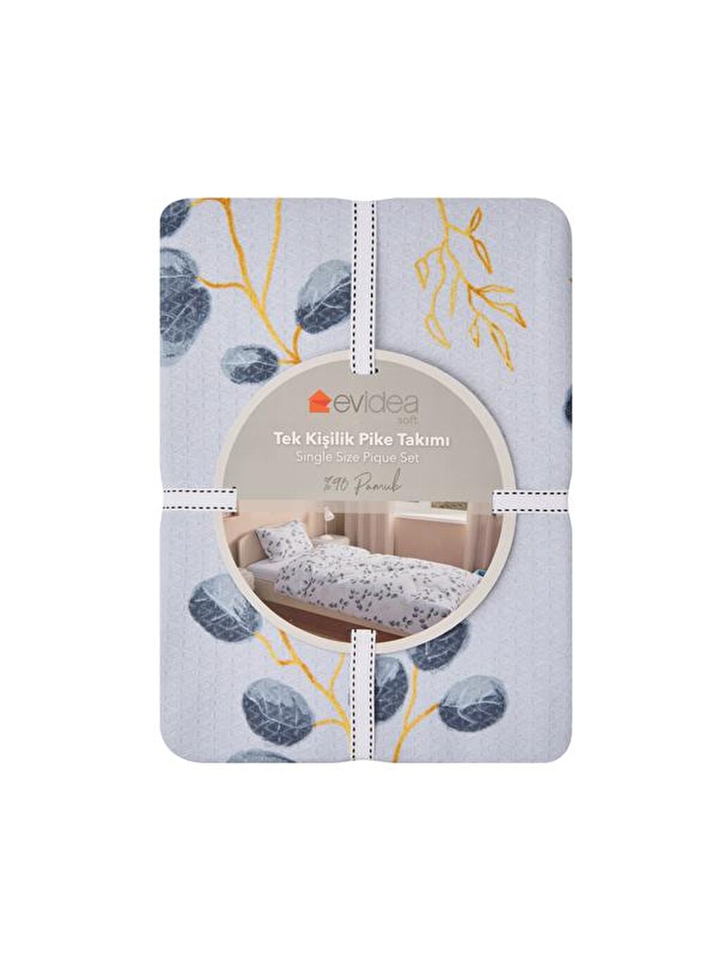 Soft Caerulus Tek Kişilik Pike Takımı - Mavi-1