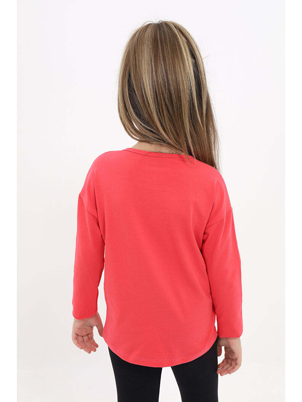 Kırmızı Kız Çocuk Baskılı Tişört-3