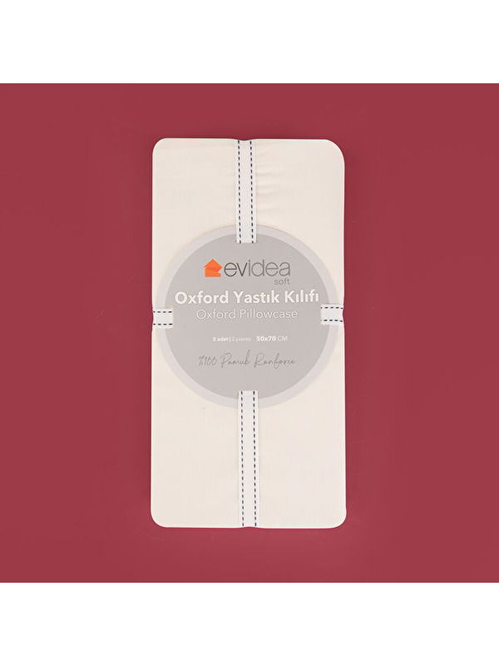 Soft Basic Oxford 2'li Yastık Kılıfı - Ekru - 50x70 cm-1