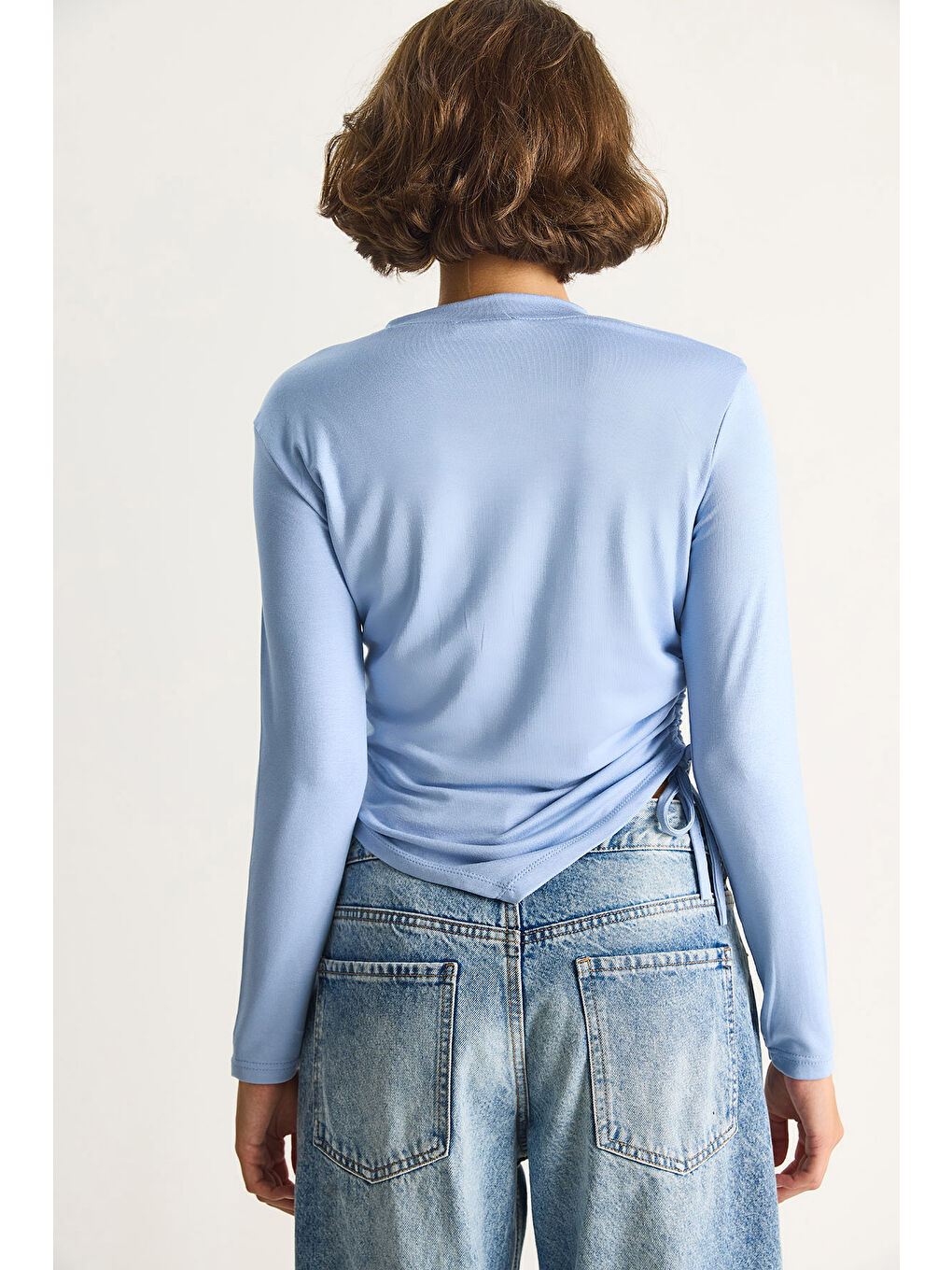 Mavi Kadın Büzgülü Viskon Kadın Bluz-6