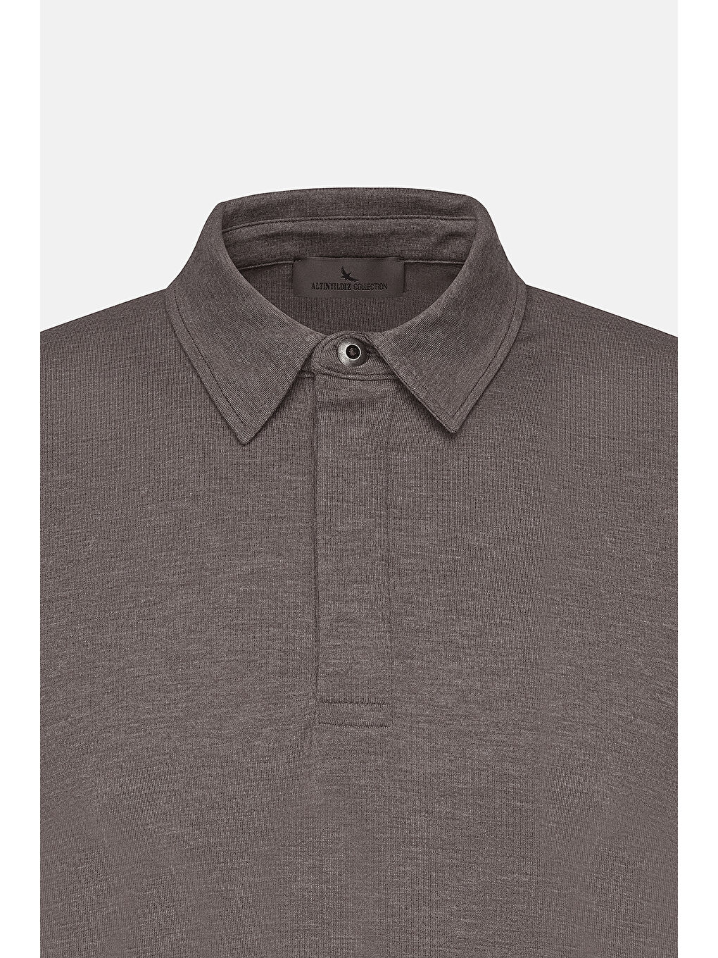 Erkek Kahverengi Slim Fit Dar Kesim Polo Yaka Jakarlı Tişört-6