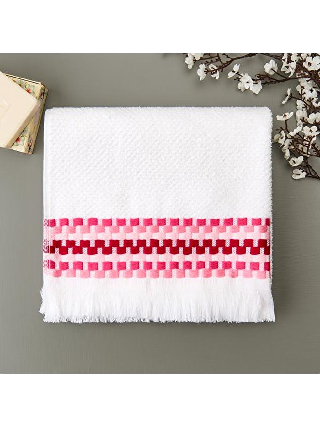 Soft Lydia Yüz Havlusu - Beyaz - 50x90 cm