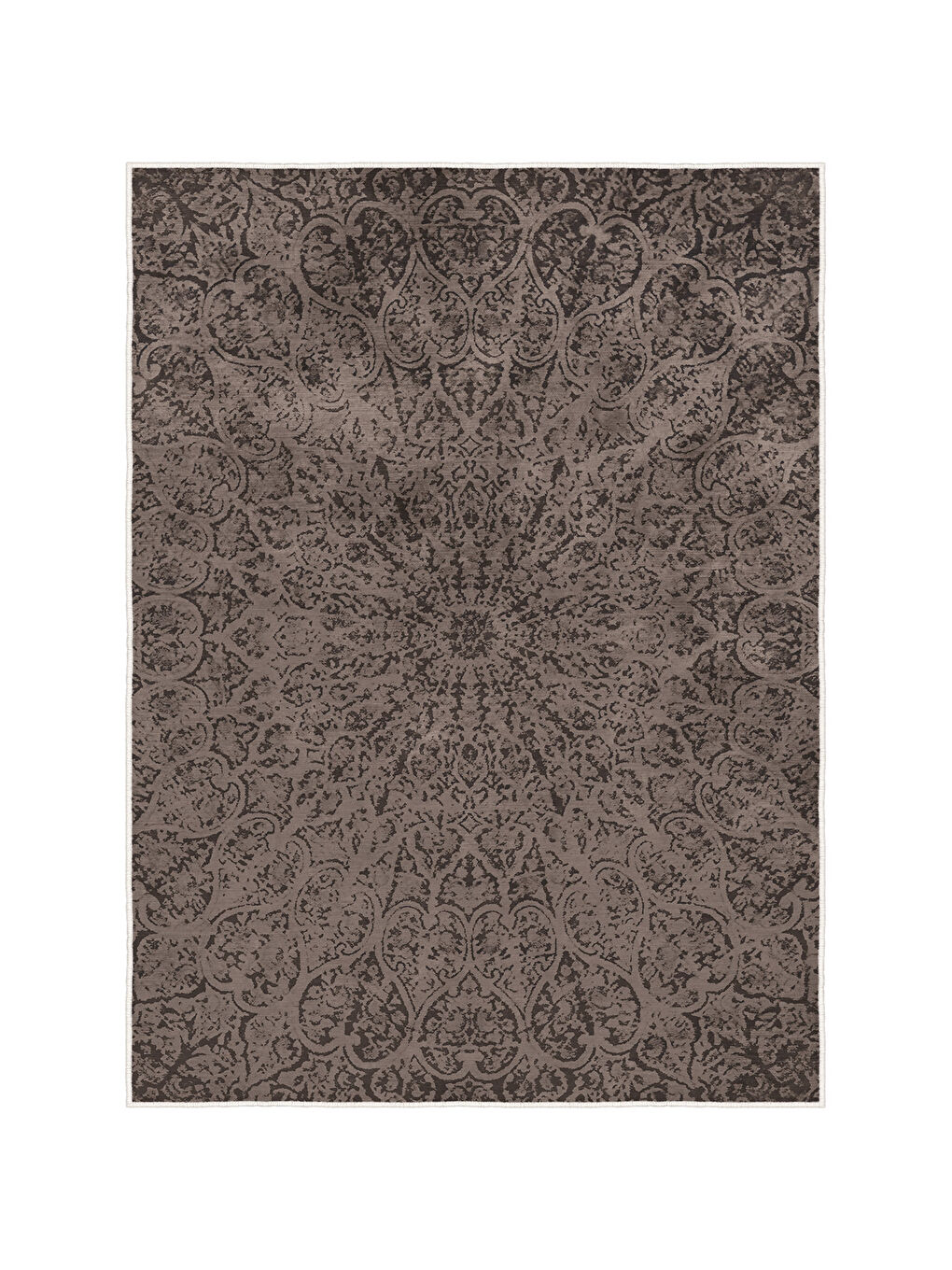 Kahverengi Dekoratif Özel Tasarım Yıkanabilir İnce Kaymaz Tabanlı Modern Halı KECE FR01