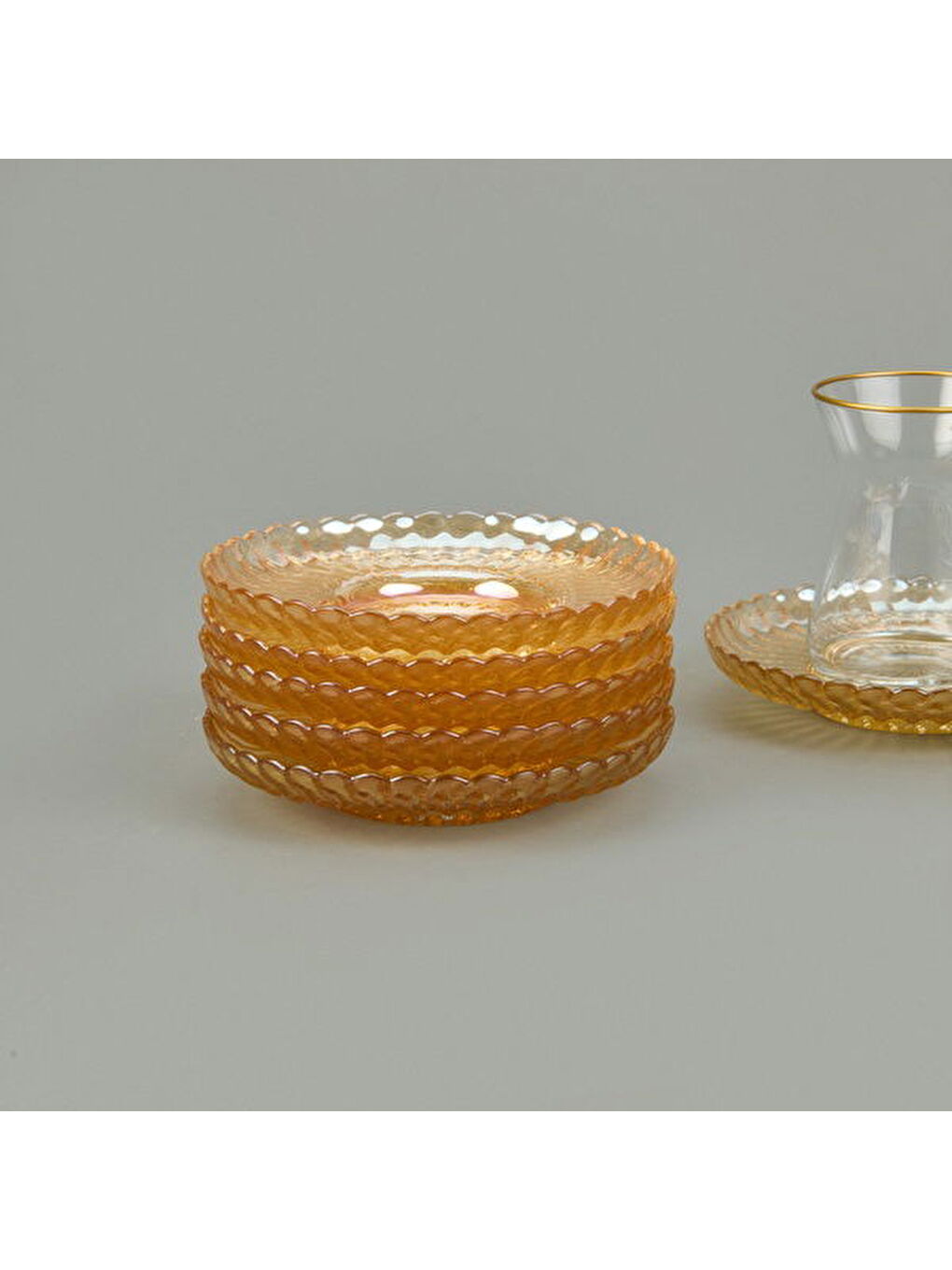 Evidea Sari Kitchen Anafor 6'lı Çay Tabağı - Altın - 12 cm