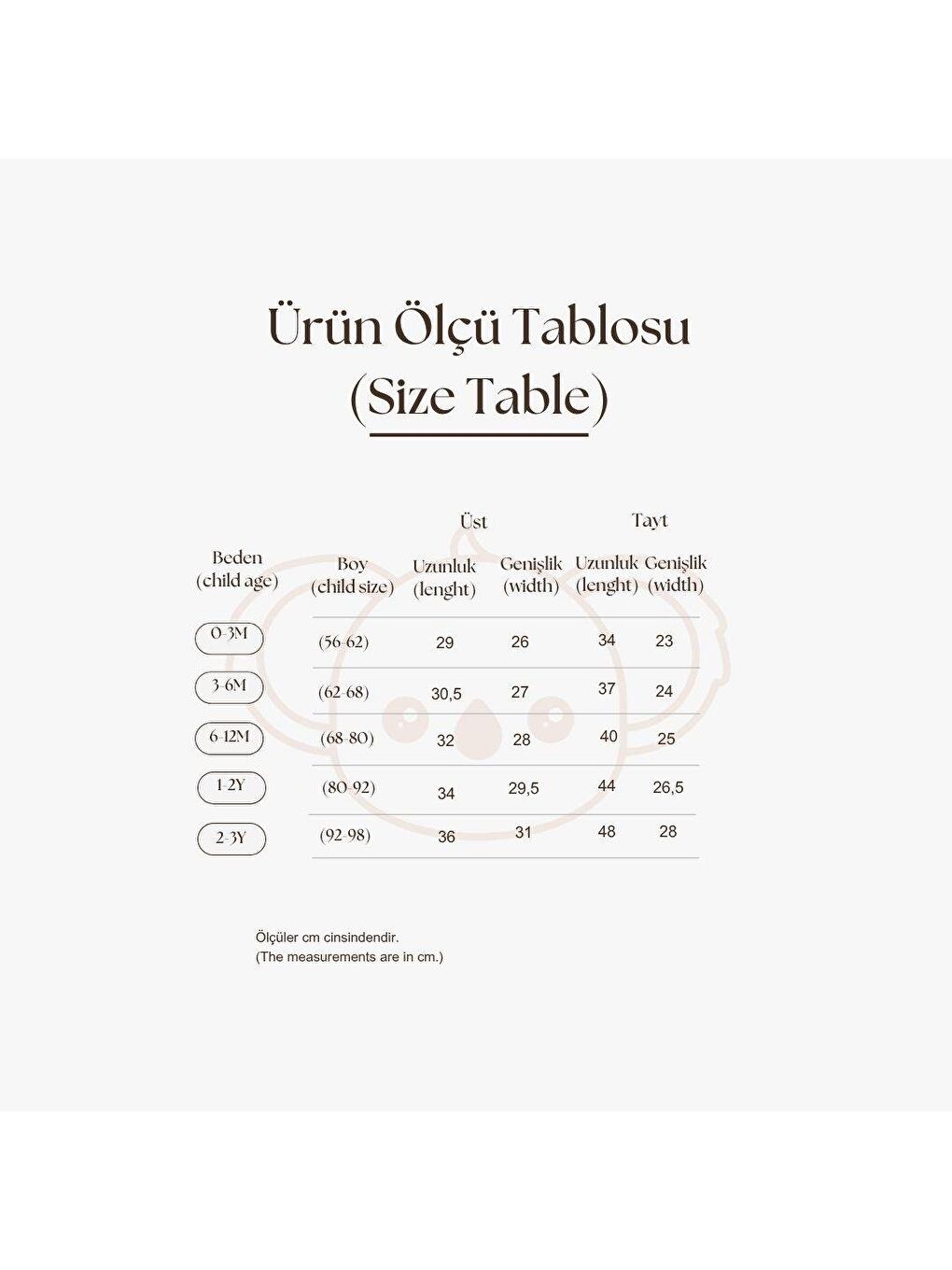 Ekru Brokoli Baskılı Bebek Alt Üst Takım-2
