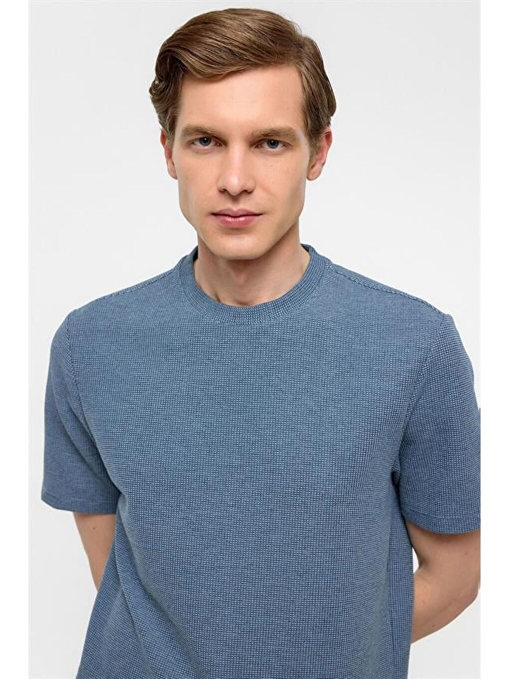 Parlament Mavi Regular Armürlü Bisiklet Yaka Tişört-2