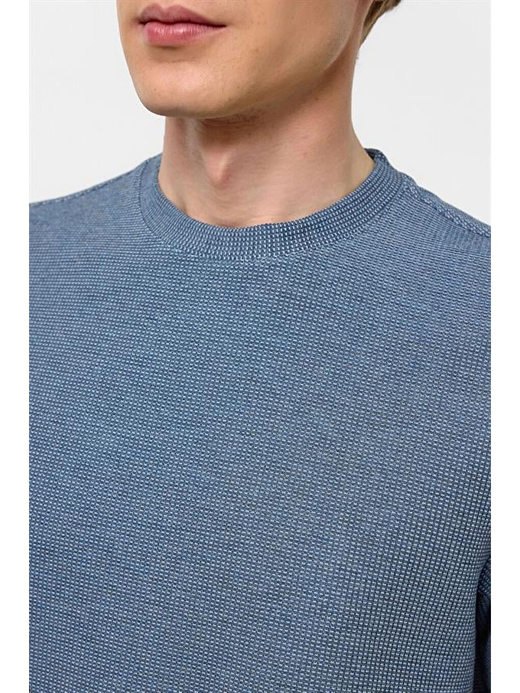 Parlament Mavi Regular Armürlü Bisiklet Yaka Tişört-3