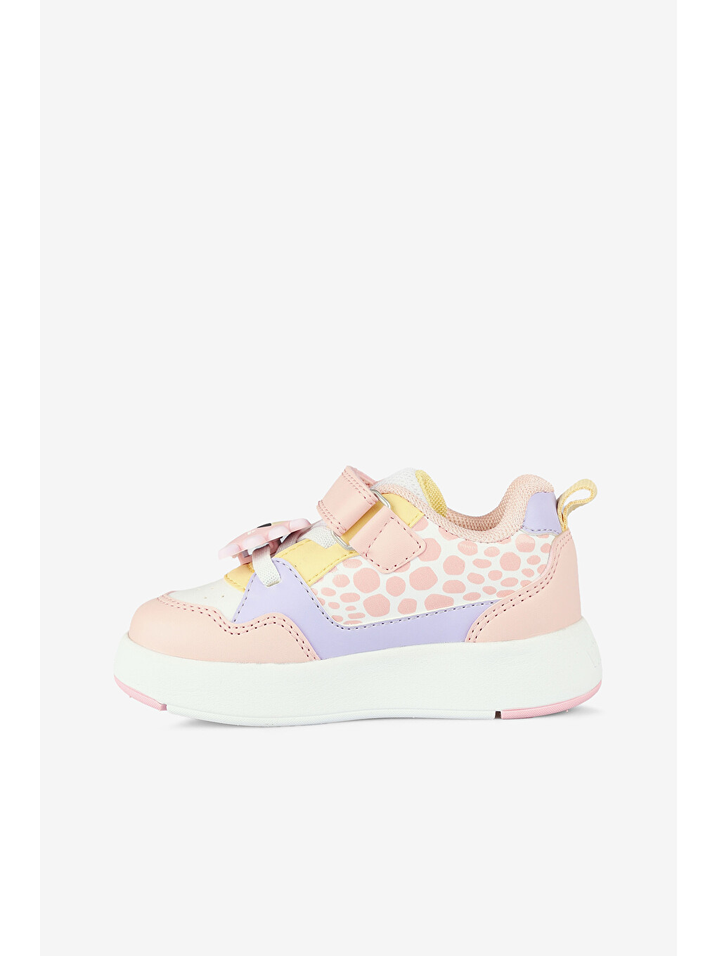 Pembe Borka Işıklı Kız Bebek Pudra Sneaker-1