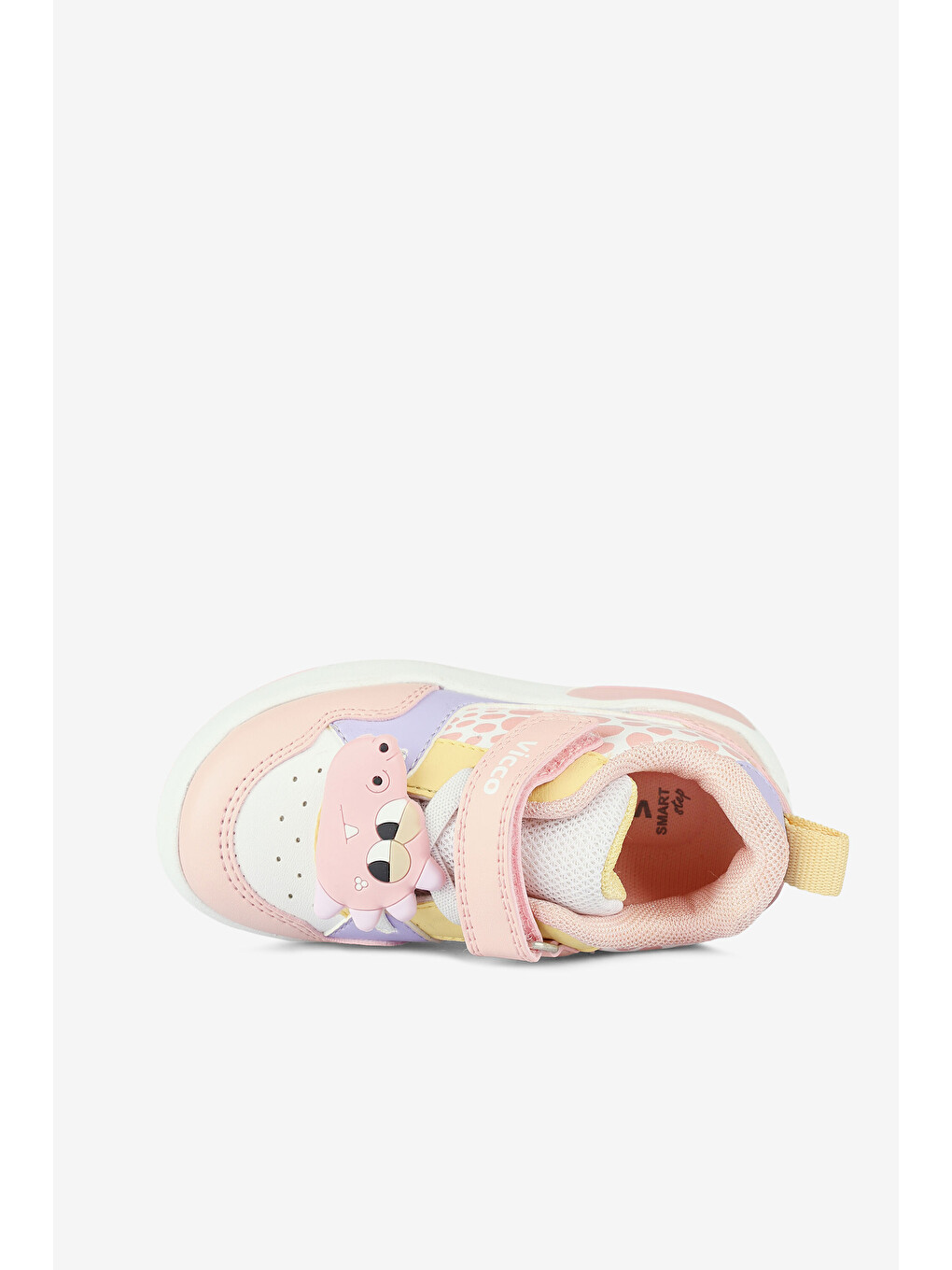 Pembe Borka Işıklı Kız Bebek Pudra Sneaker-2