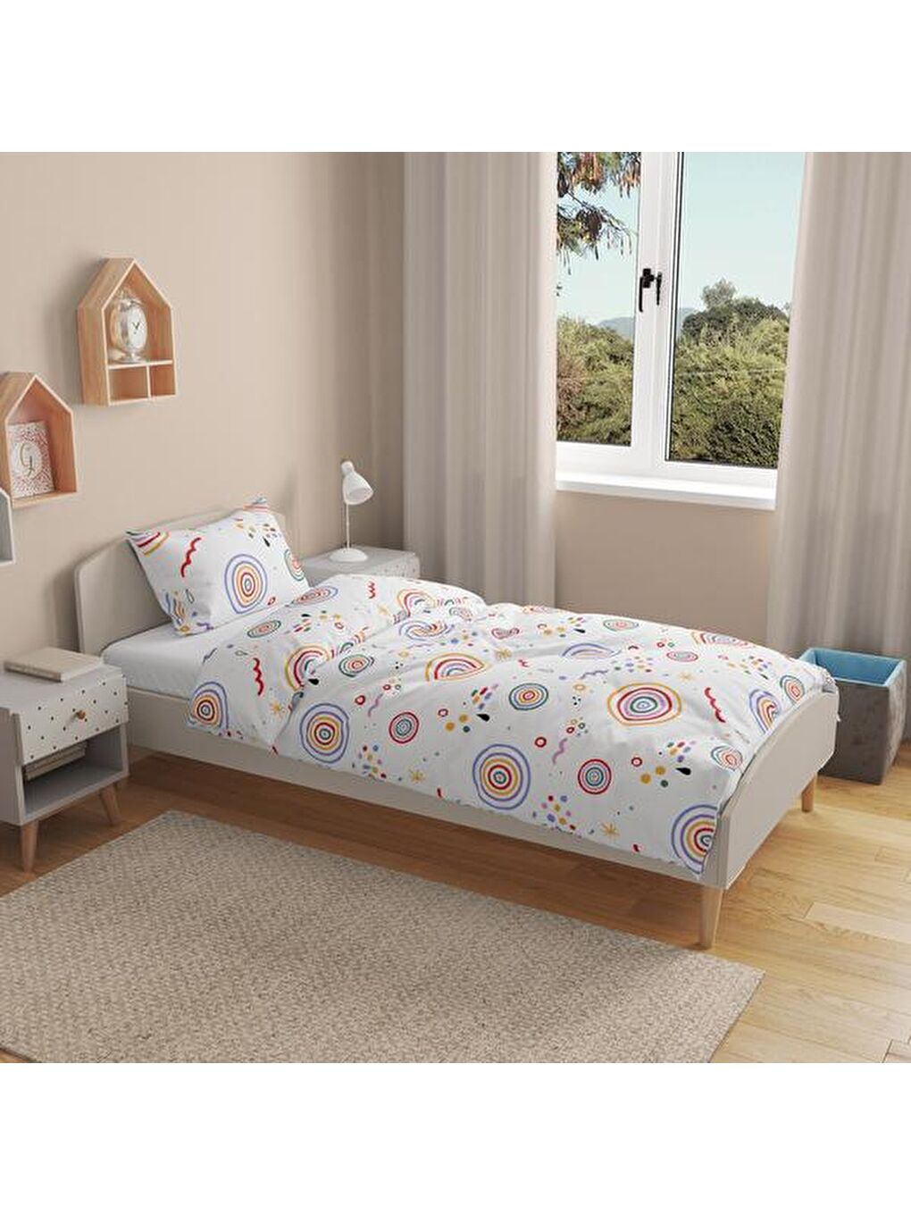 Evidea Karişik Soft Scalabis Tek Kişilik Pike - Renkli - 160x220 cm - 1