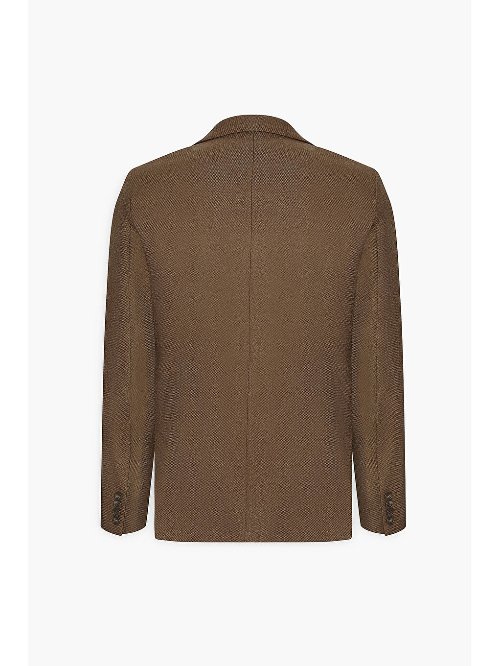 Erkek Kahverengi Slim Fit Dar Kesim Mono Yaka Armürlü Blazer Ceket-1