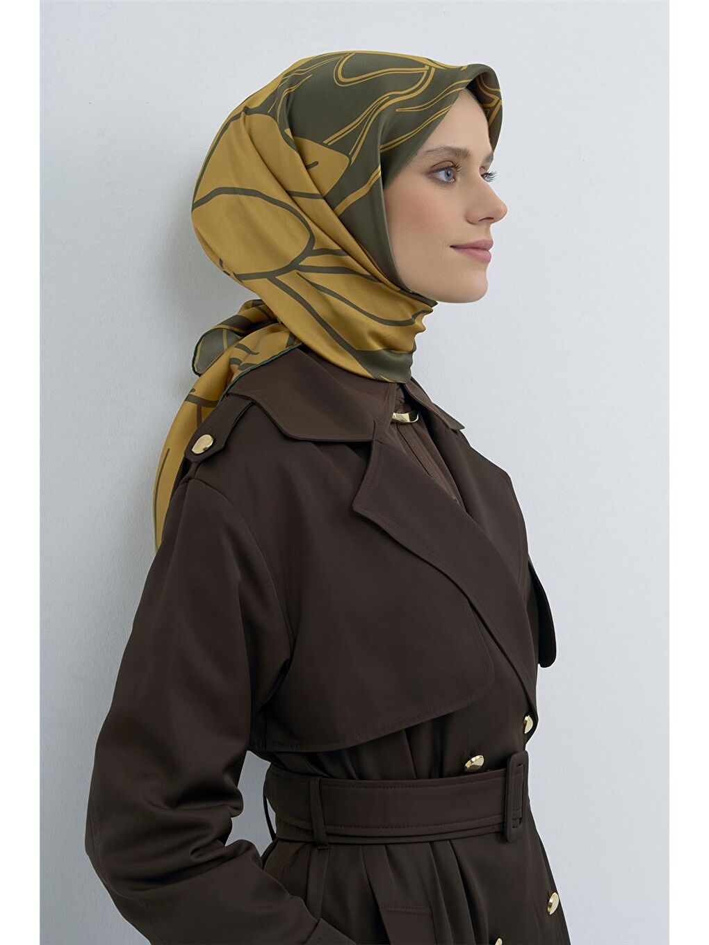 Sarı Saf İpek Sura Eşarp 9553D 84