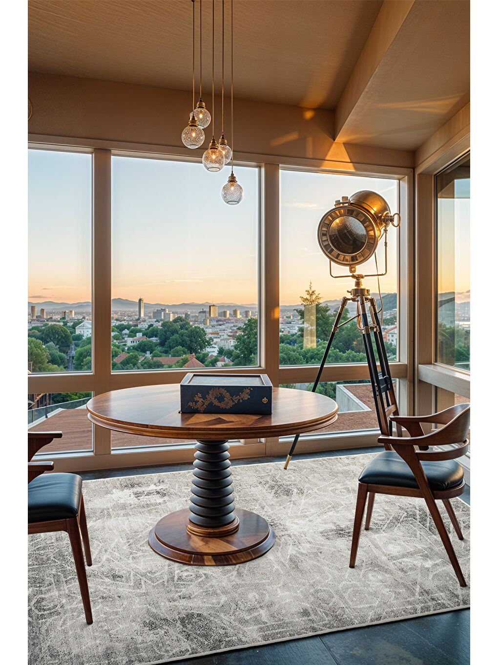 Gri Dekoratif Özel Tasarım Yıkanabilir İnce Kaymaz Tabanlı Modern Halı KECE FR02-1