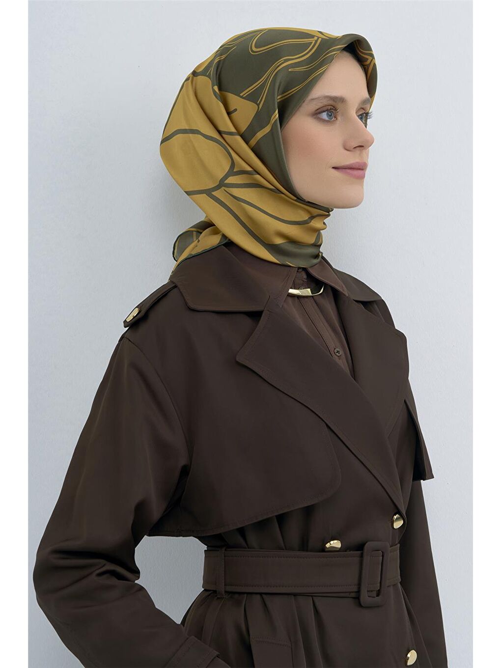 Sarı Saf İpek Sura Eşarp 9553D 84-1