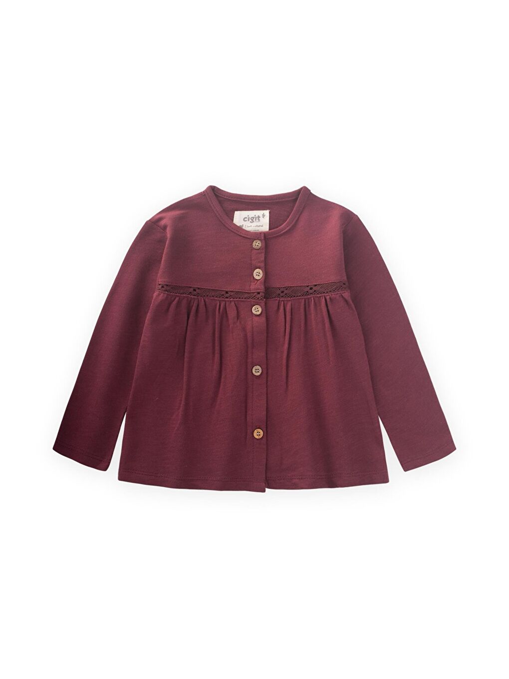 Bordo Kız Çocuk Hırka