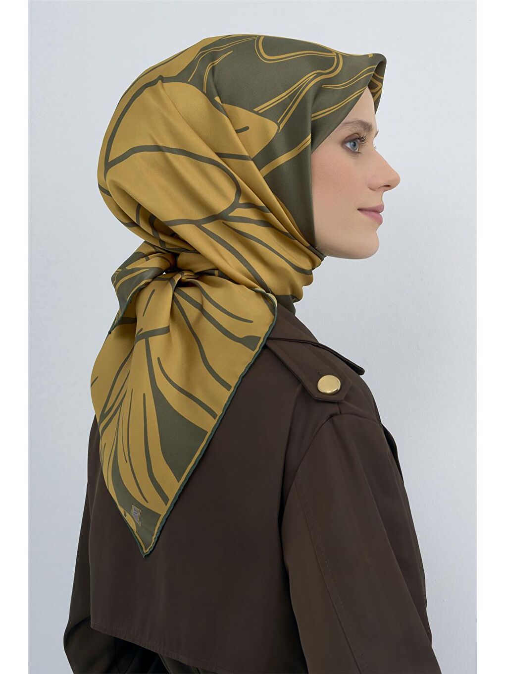 Sarı Saf İpek Sura Eşarp 9553D 84-2