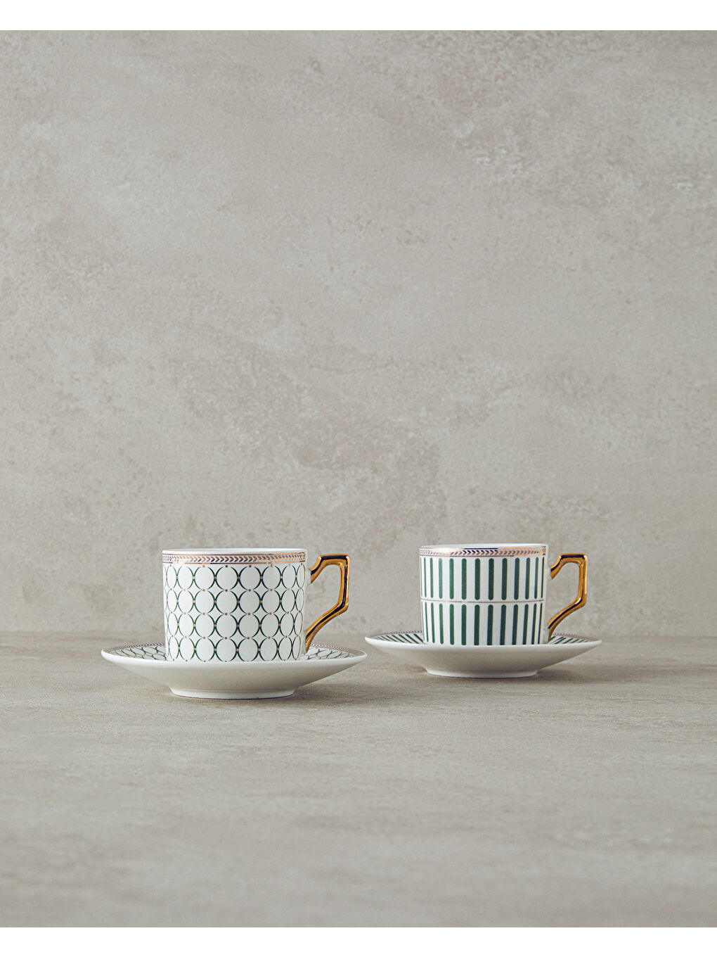 Rabecca New Bone China Kahve Fincan Takımı 4 Parça 2 Kişilik Yeşil