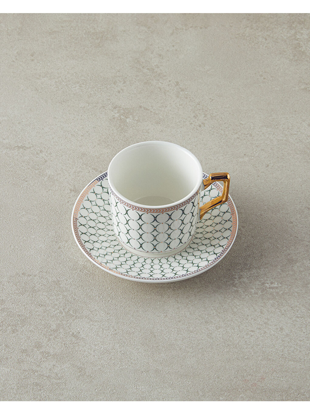 Rabecca New Bone China Kahve Fincan Takımı 4 Parça 2 Kişilik Yeşil-2