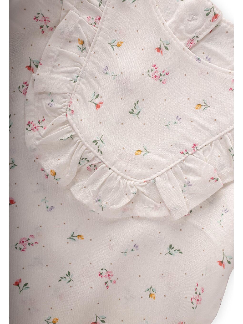 Çıtır Çiçek Desenli Bebe Takım 0-3 Yaş Ekru-2