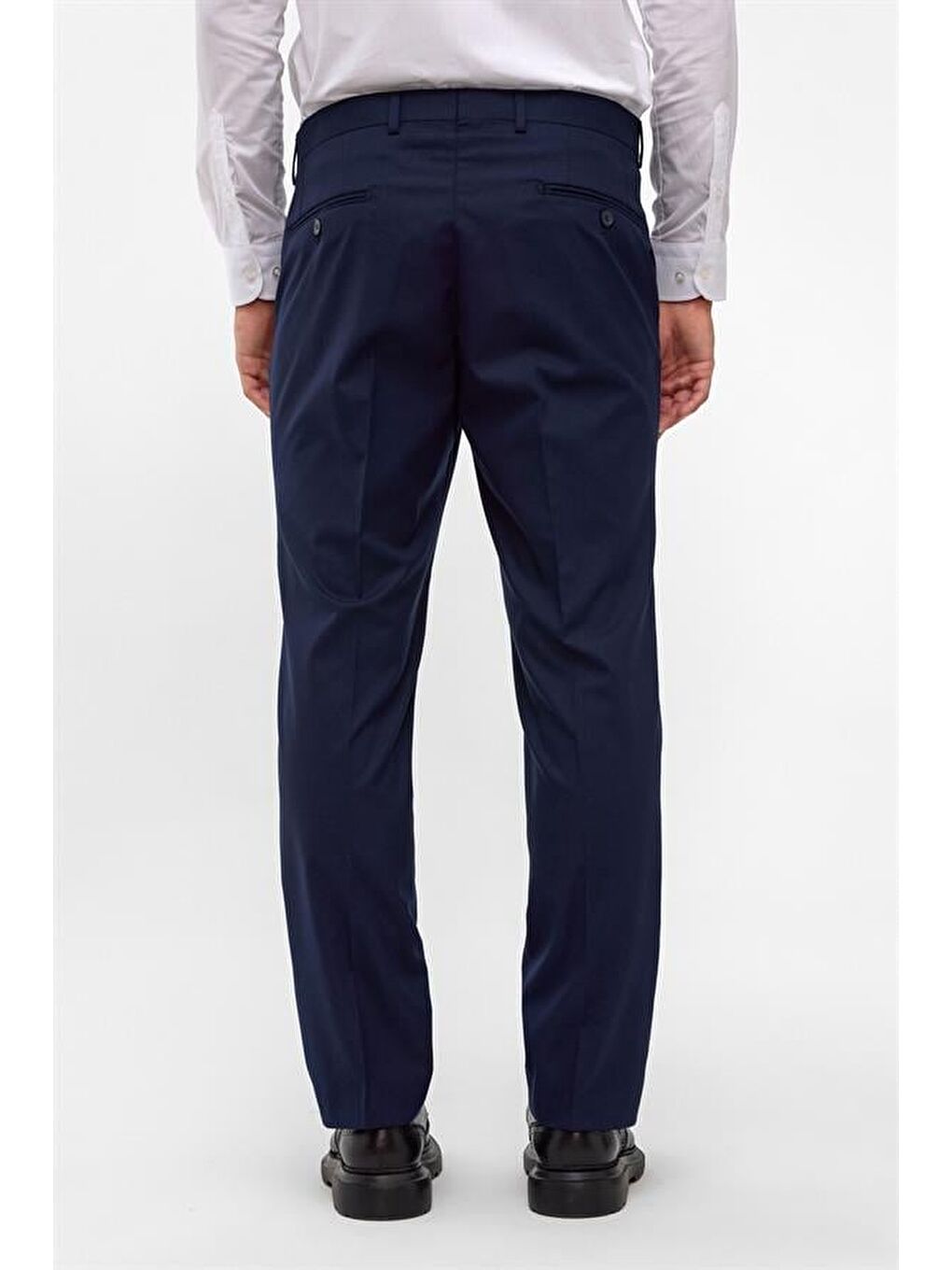 Lacivert Regular Düz Pantolon-4
