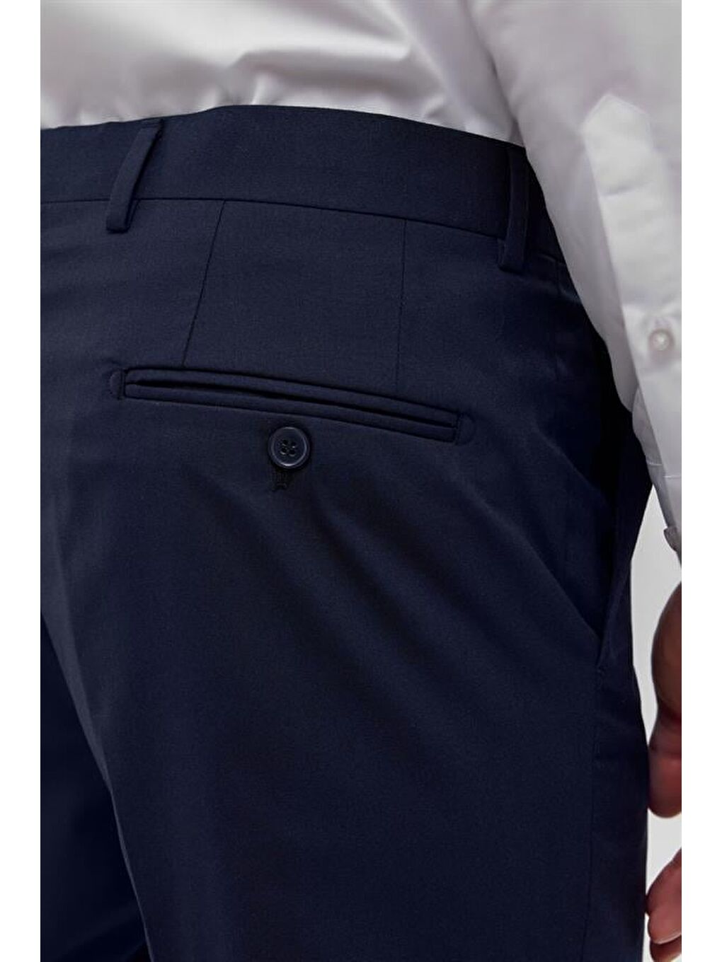 Lacivert Regular Düz Pantolon-5