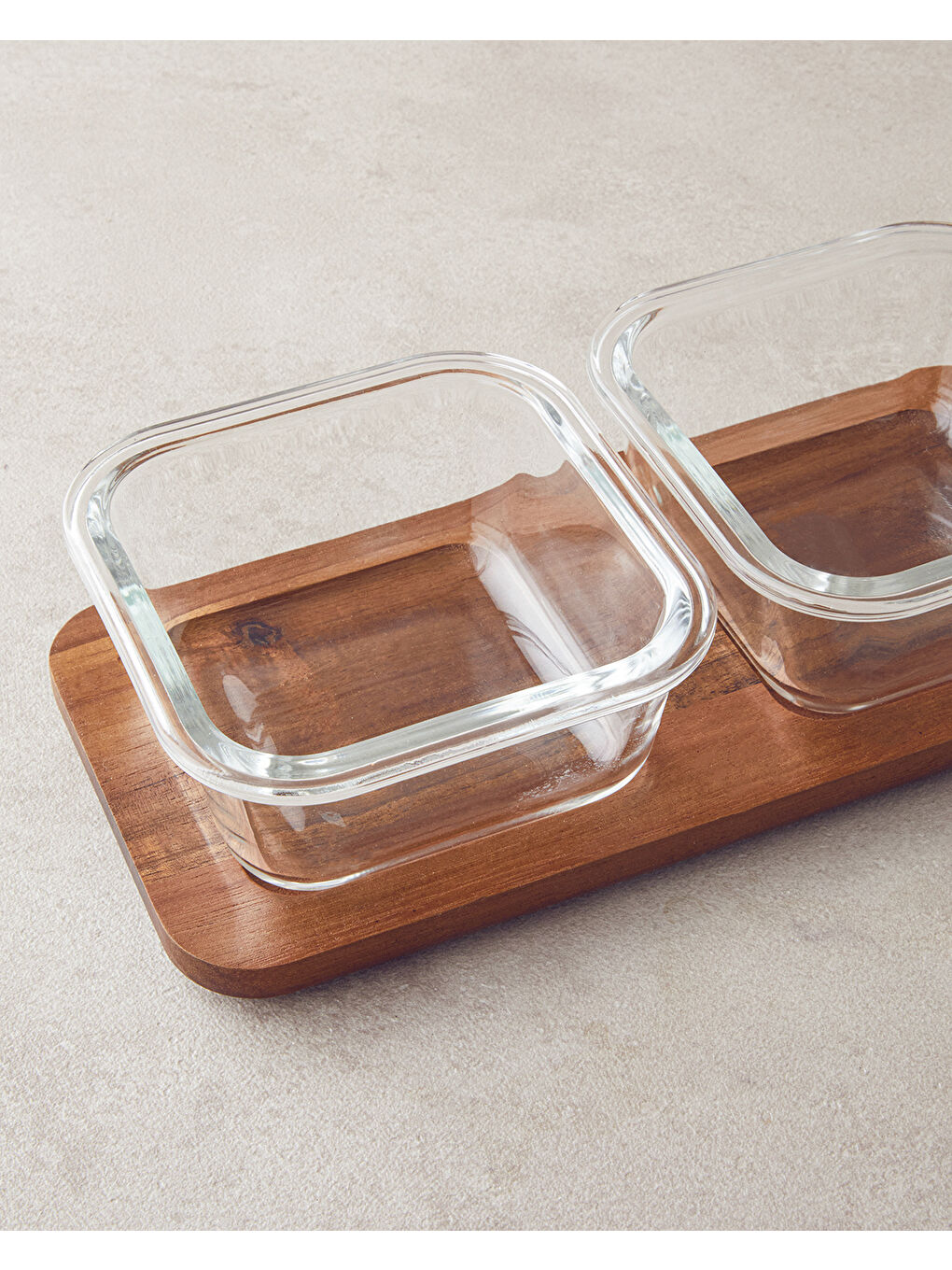 Kahverengi Artistry Akasya-Cam 3 Parça Sunumluk 36x11x6 Cm Kahve-3