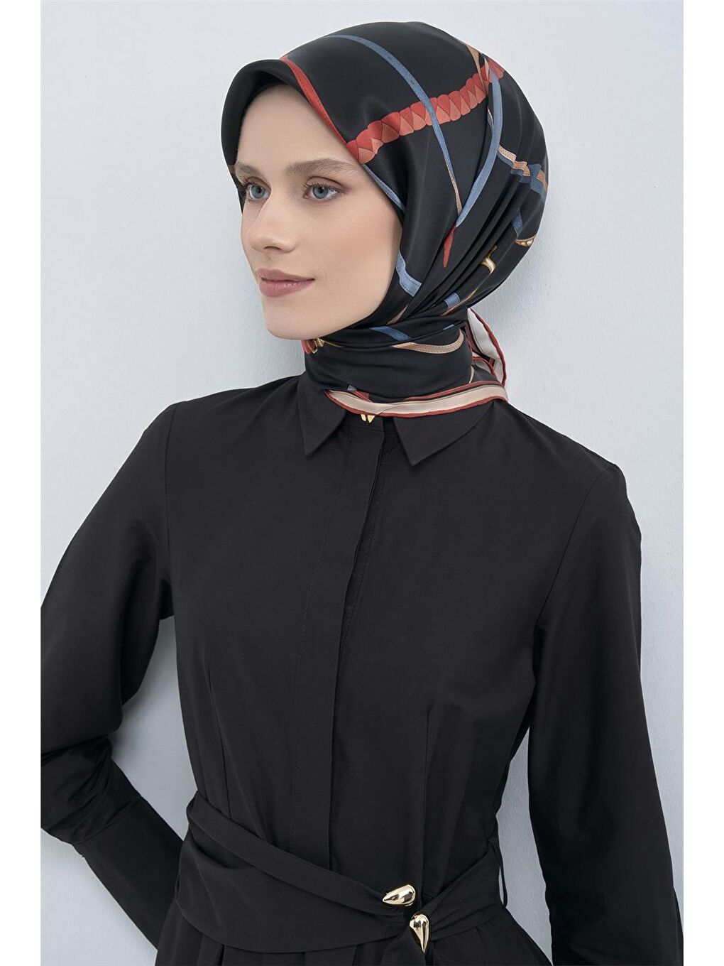 Siyah Saf İpek Sura Eşarp 9517D 31-1