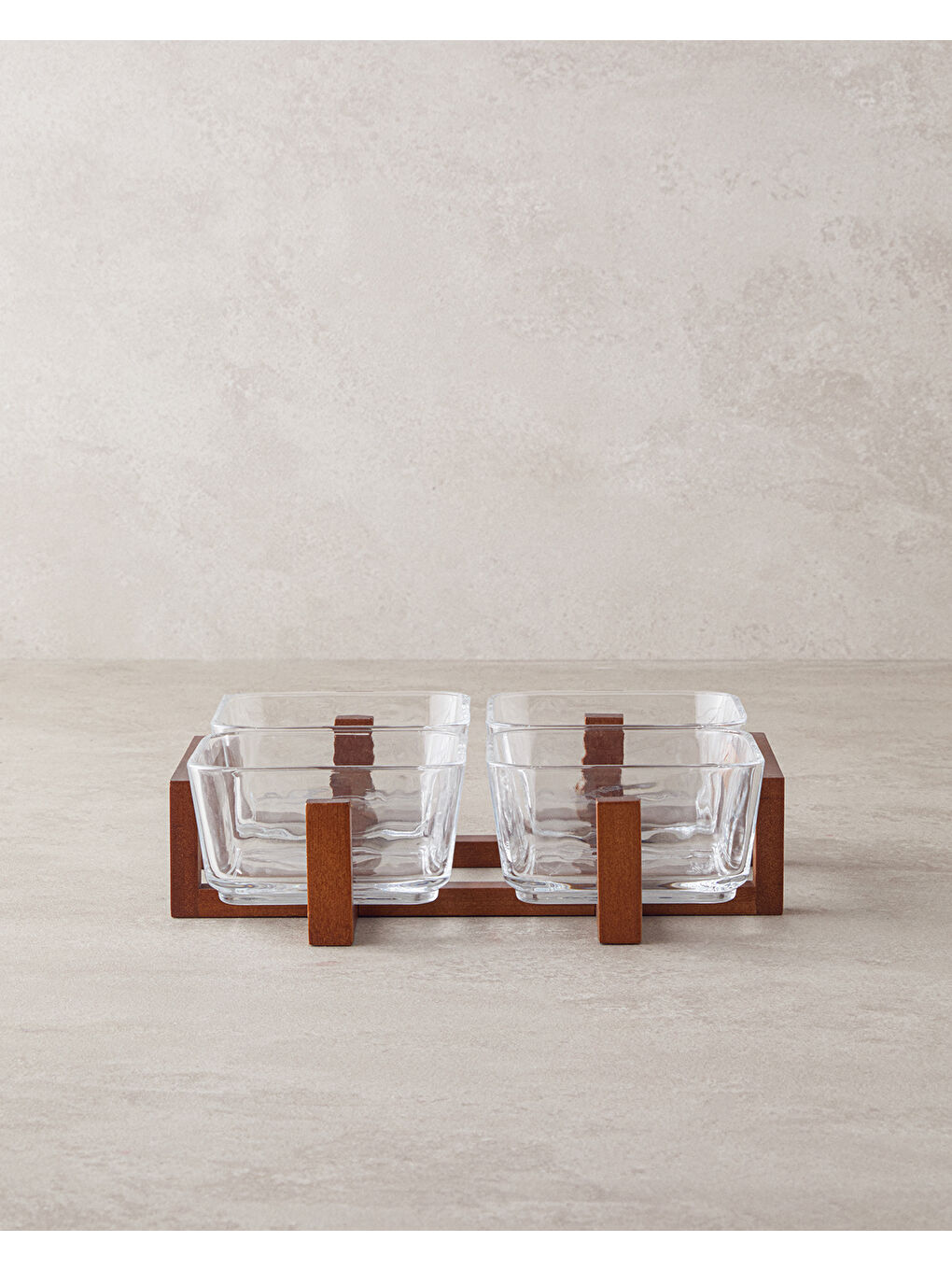 Renksiz Blend Cam-Bambu 5 Parça Sunumluk 10x5 cm Şeffaf