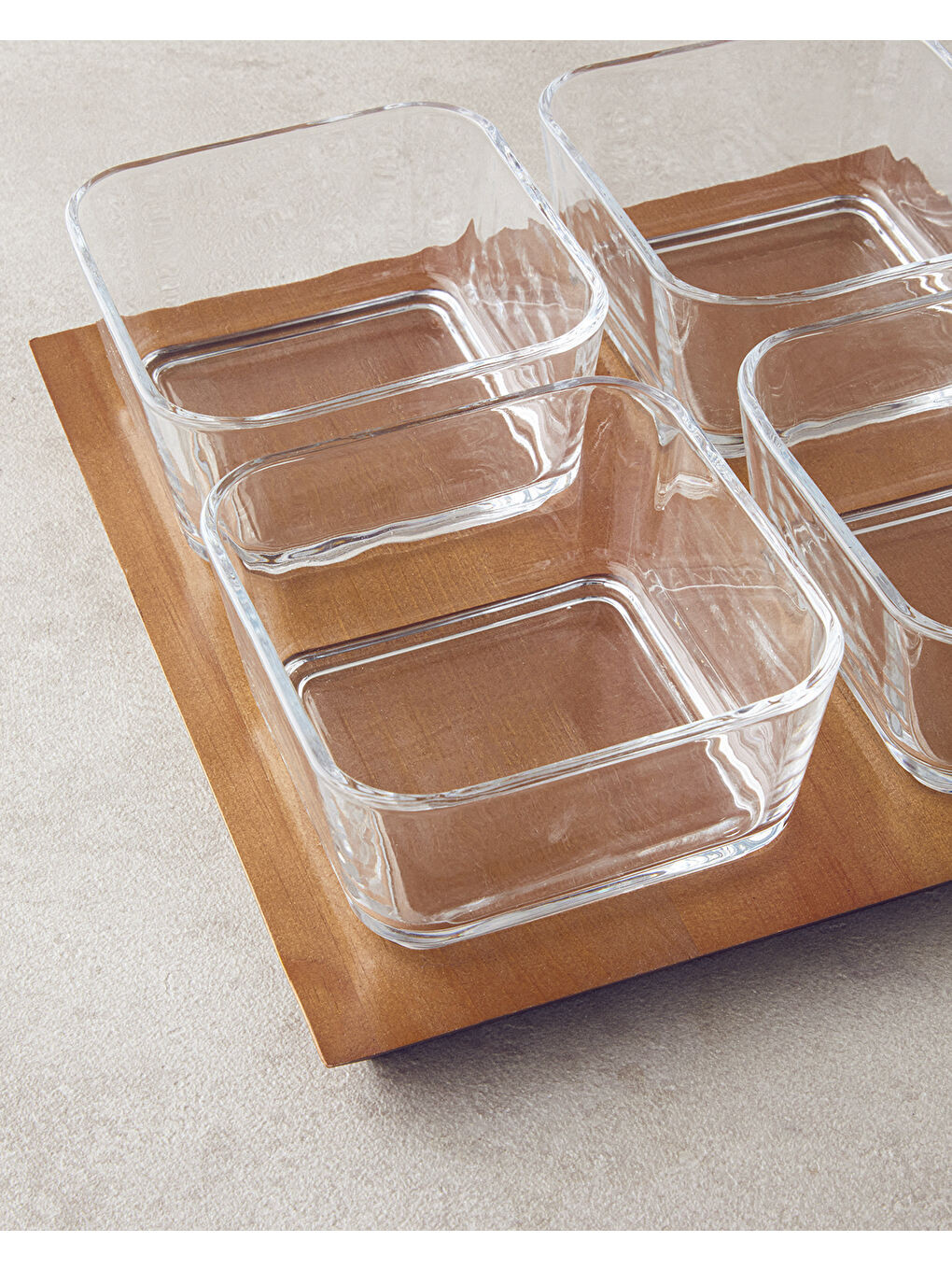 Renksiz Dainty Ahşap-Cam 5 Parça Sunumluk 10x5 cm Şeffaf-3