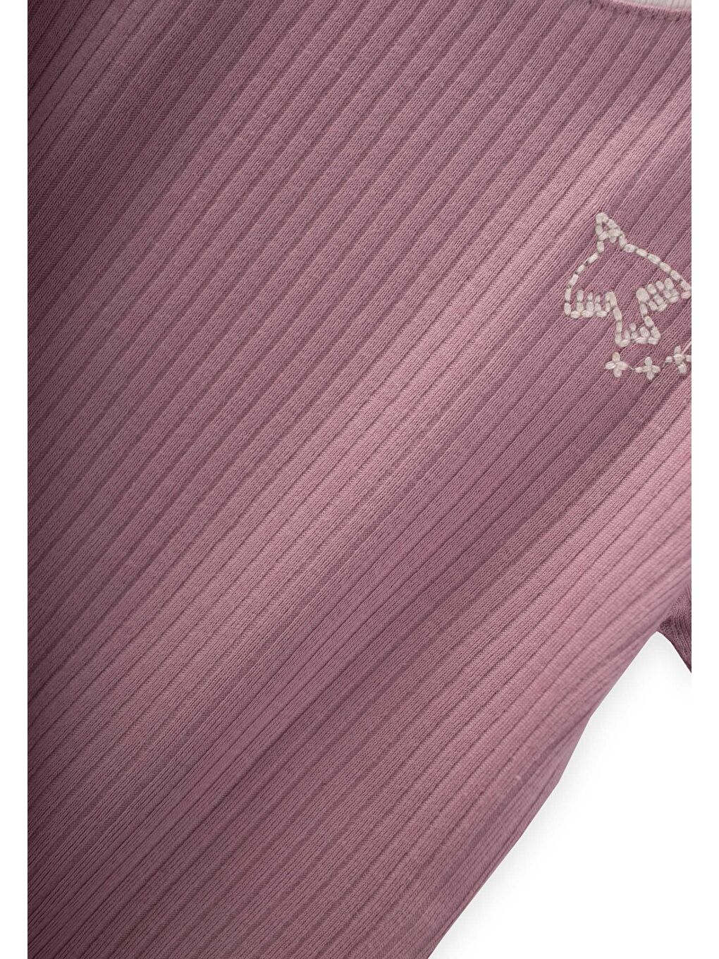 Mor Kuş Nakışlı Garnili Fitilli Takım 0-5 Yaş Leylak-2