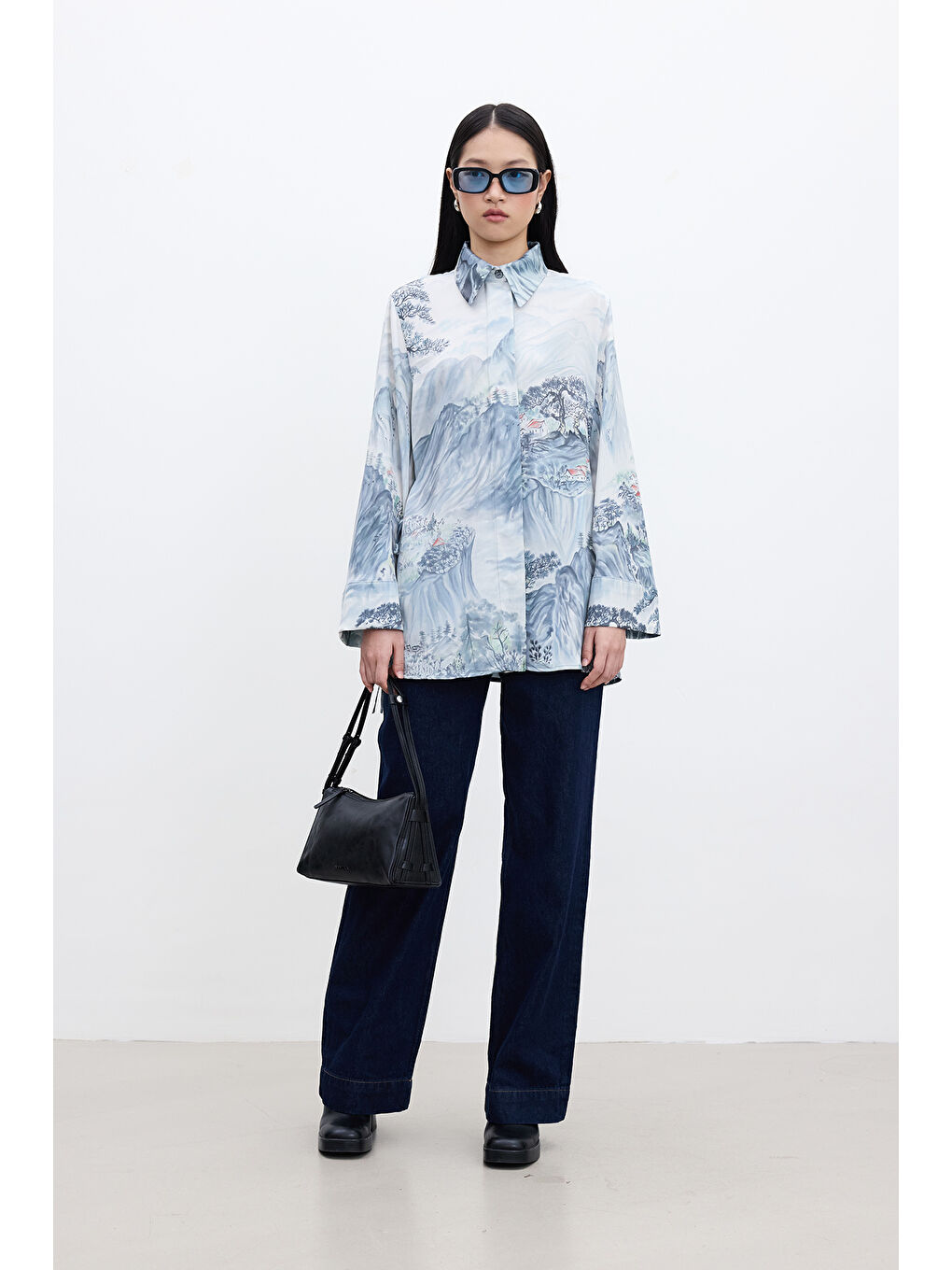 Karışık Bağlamalı Saten Gömlek Valley-2