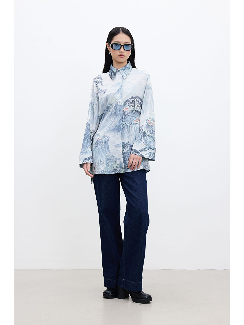 Karışık Bağlamalı Saten Gömlek Valley-3