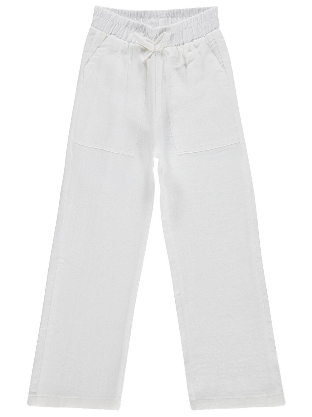 Girls Müslin 6-9 Yaş Pantolon - Beyaz