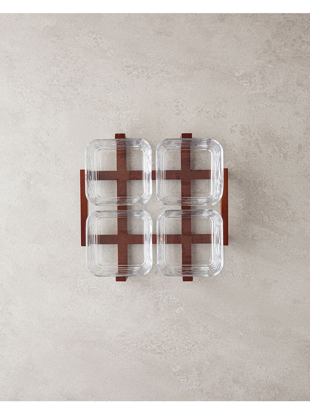 Renksiz Blend Cam-Bambu 5 Parça Sunumluk 10x5 cm Şeffaf-2