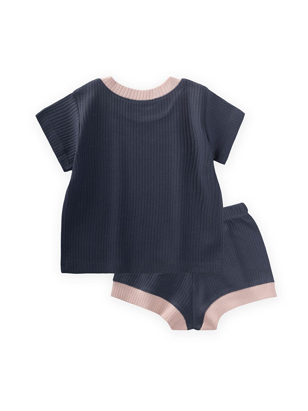 Kuş Nakışlı Garnili Fitilli Takım 0-5 Yaş Lacivert-1