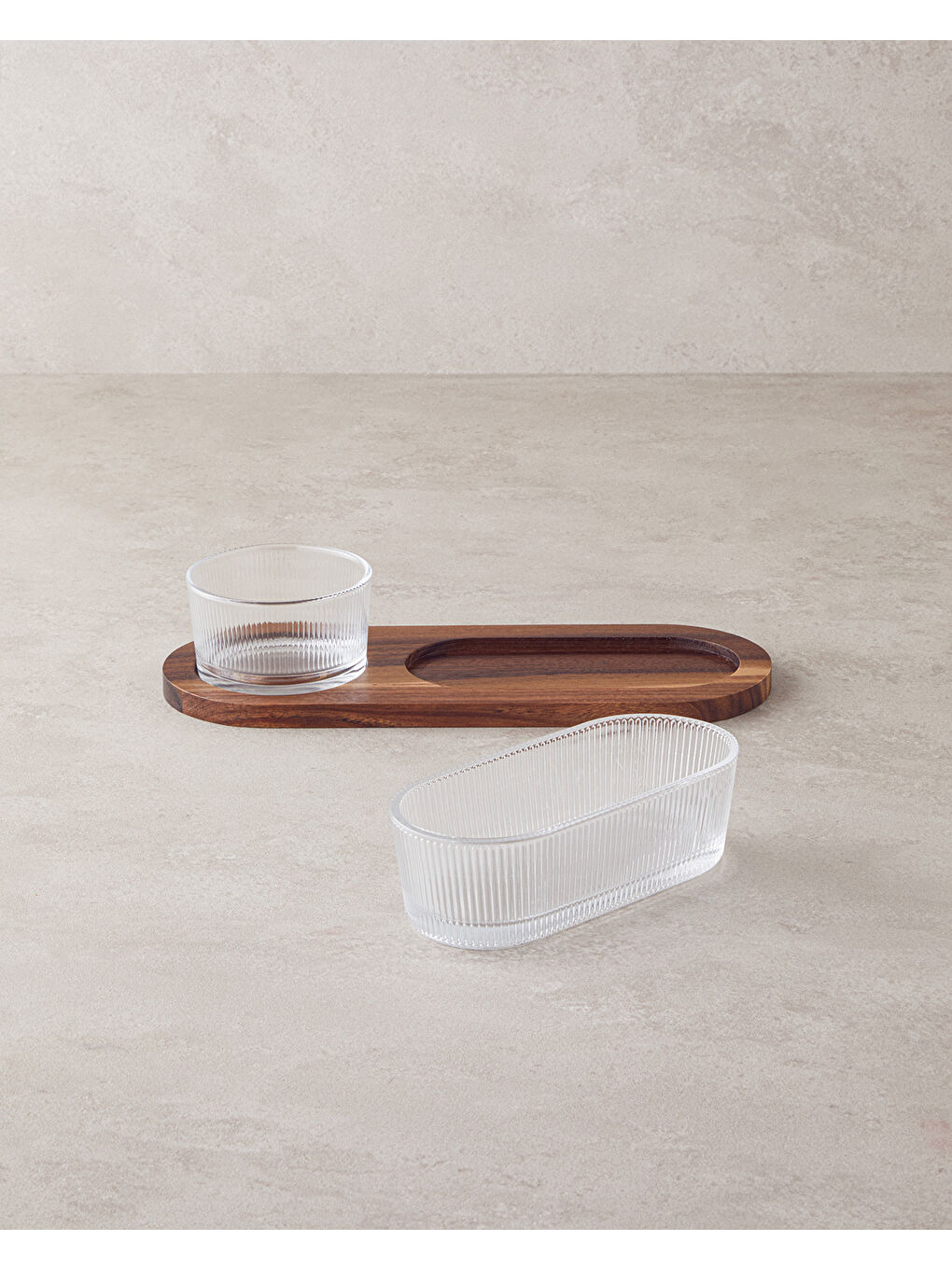 Kahverengi Symphony Akasya-Cam 3 Parça Sunumluk 30x11x6 Cm Kahve-1