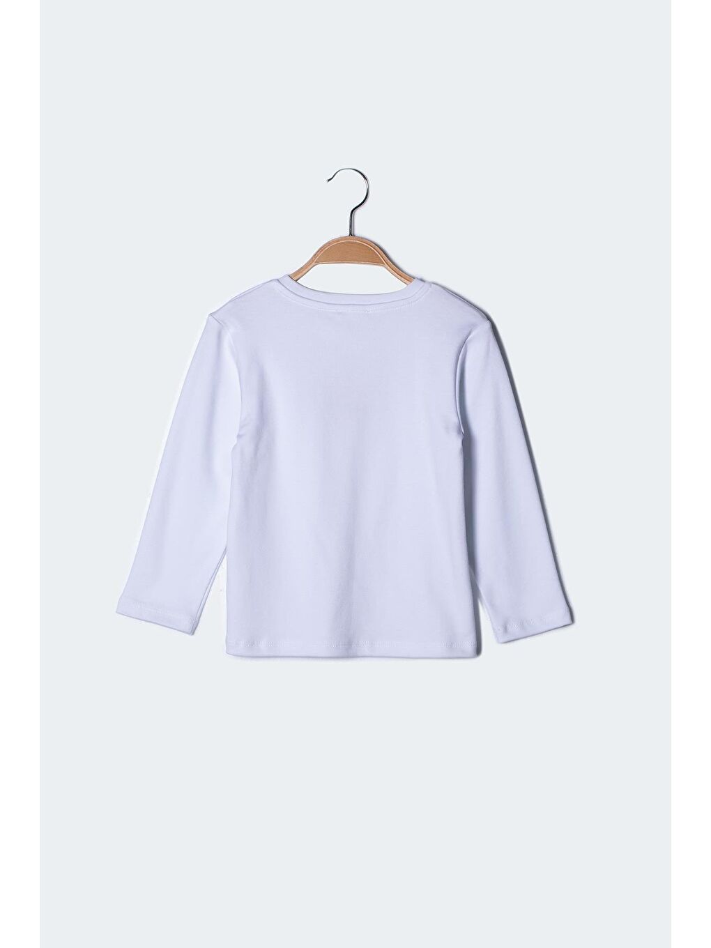 Beyaz Erkek Çocuk Yazı Baskılı Uzun Kollu T-Shirt-1