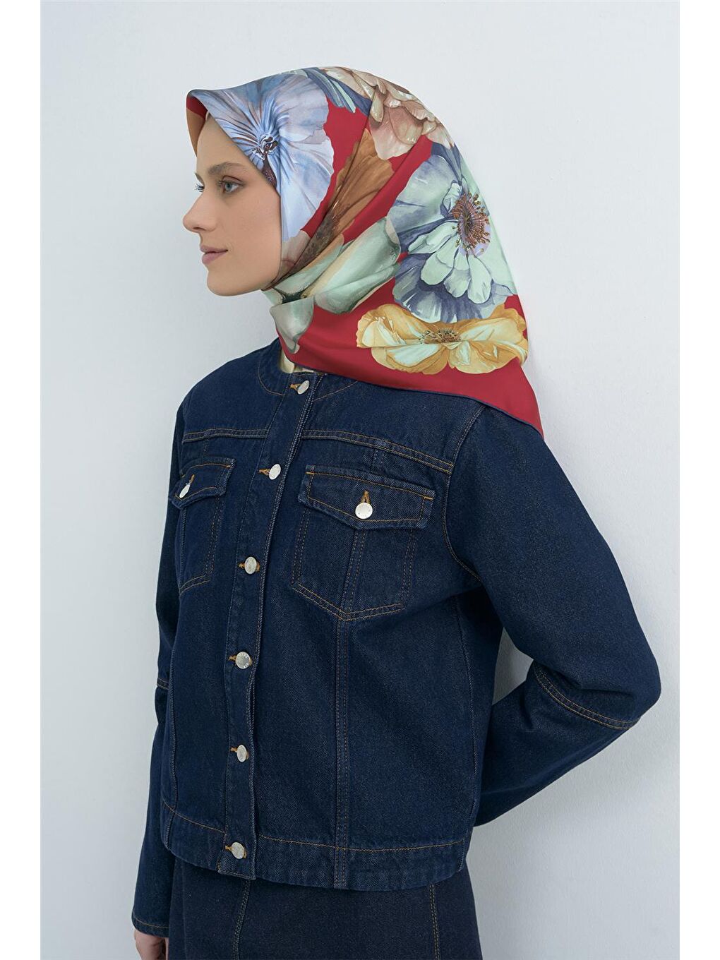 Karışık Saf İpek Twill Eşarp 9503D 59