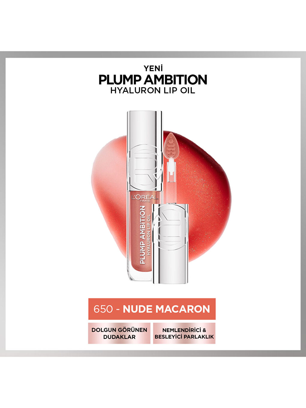 Plump Ambition Hyaluron Dudak Parlatıcısı - 650 Nude Macaron