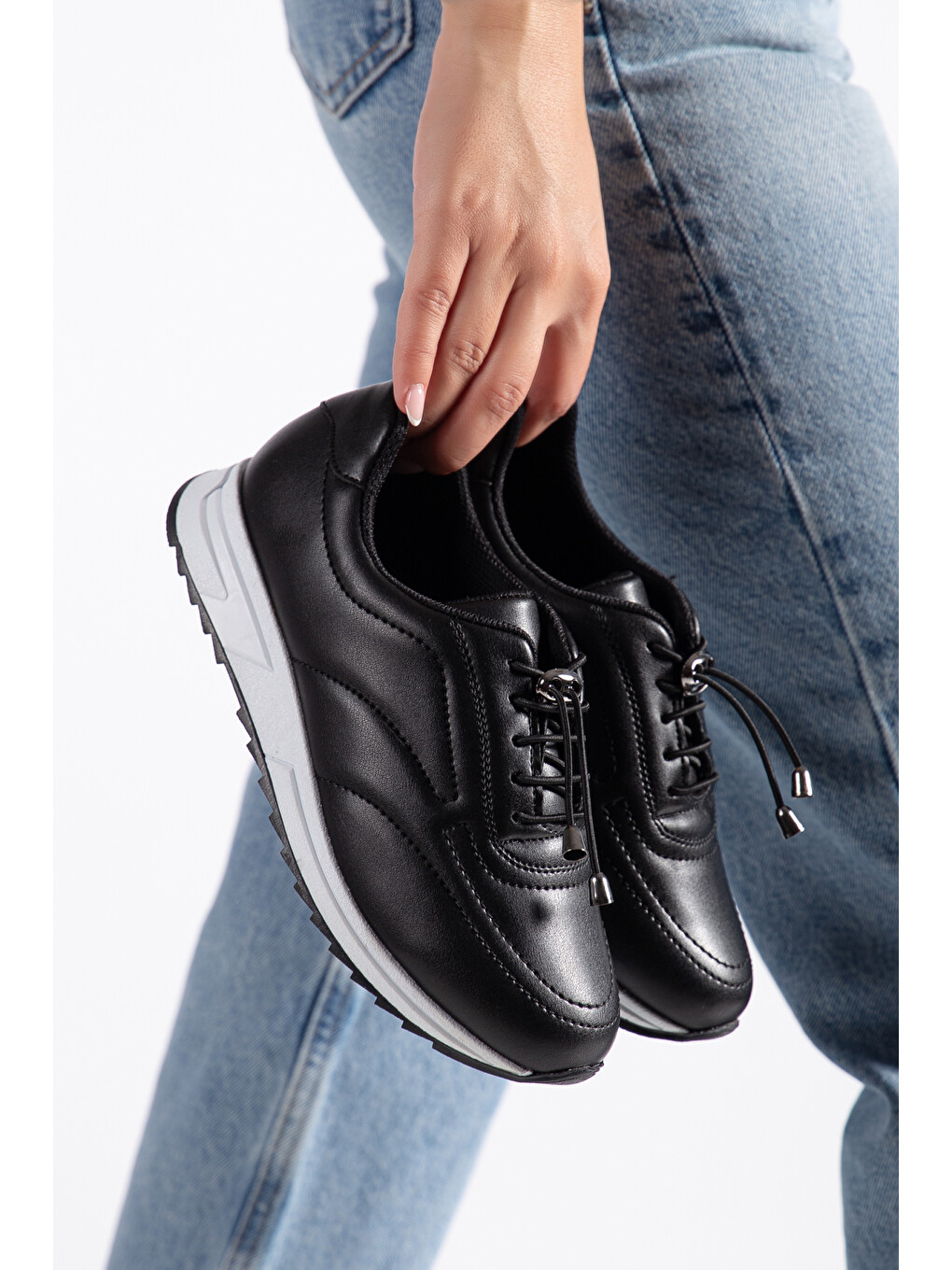 Siyah Nirvana Günlük Ortopedik Kadın Sneaker Spor Ayakkabı-3
