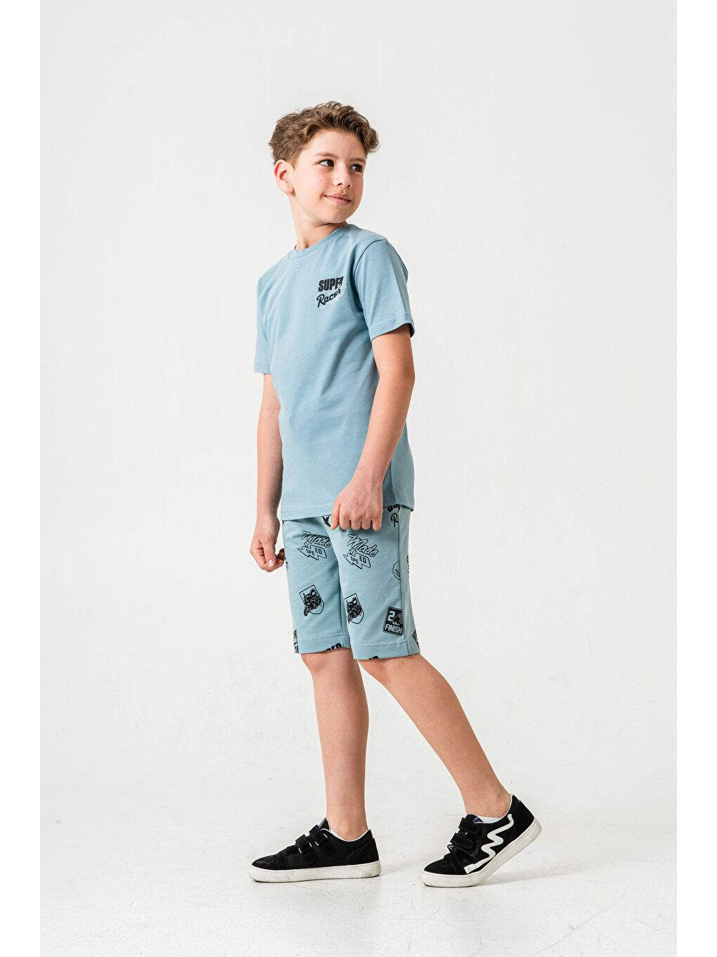 Petrol Super Racer Baskılı Erkek Çocuk Şort - Tişört Takımı-2